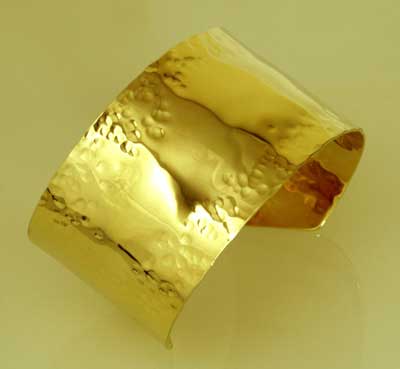 wide hammered 14k cuff