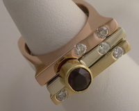 garnet 14k yellow rose white