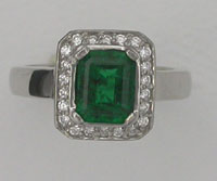 palladium ring african emerald